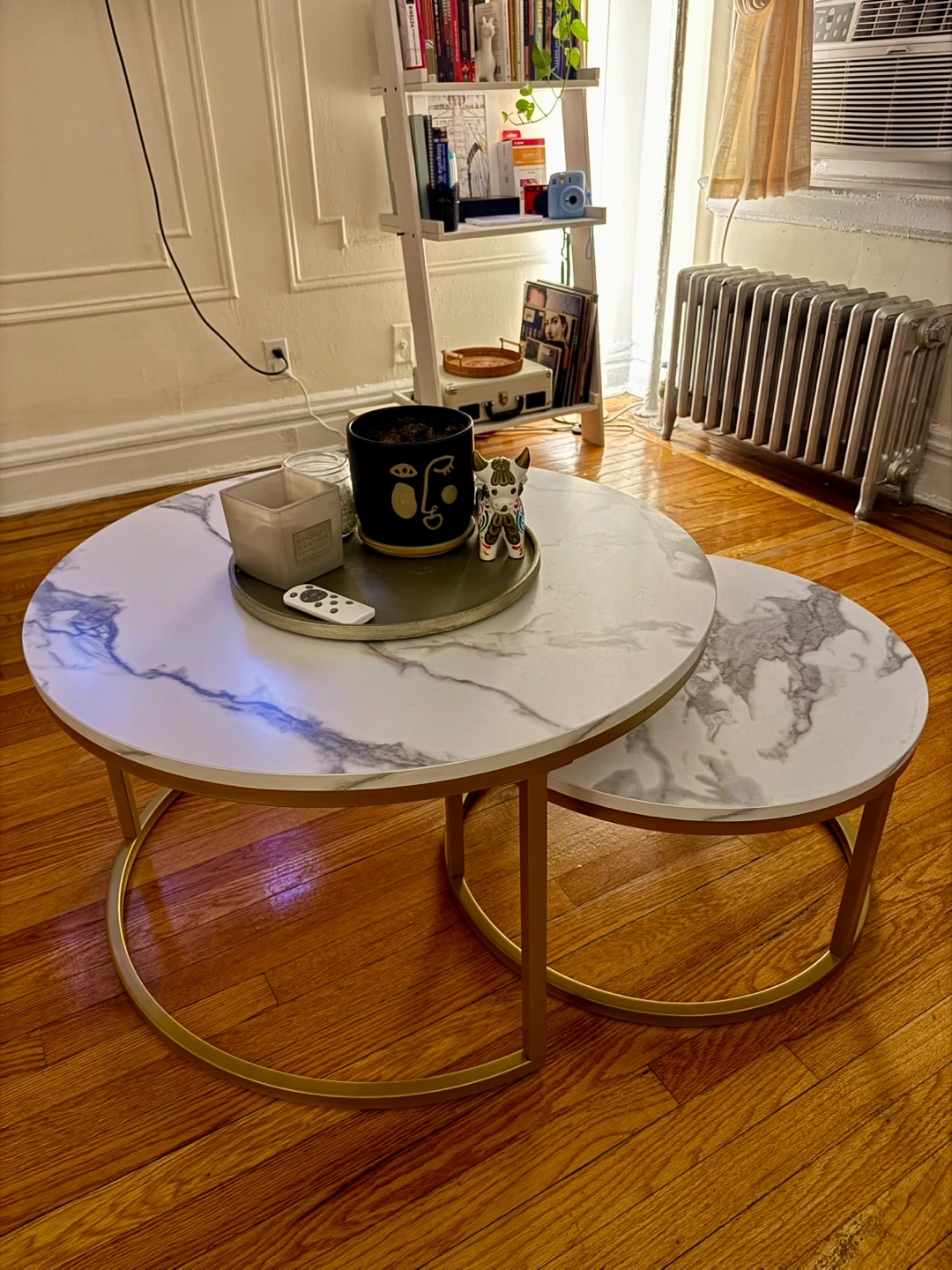 Nest of Tables - White Marble & Gold