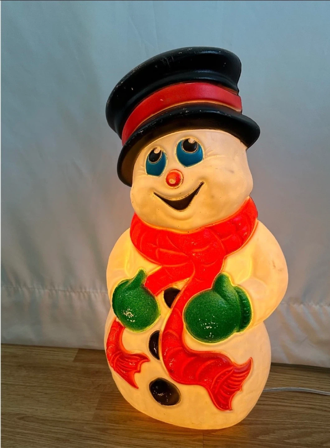 Vintage Snowman Blow Mold Light Up Decoration