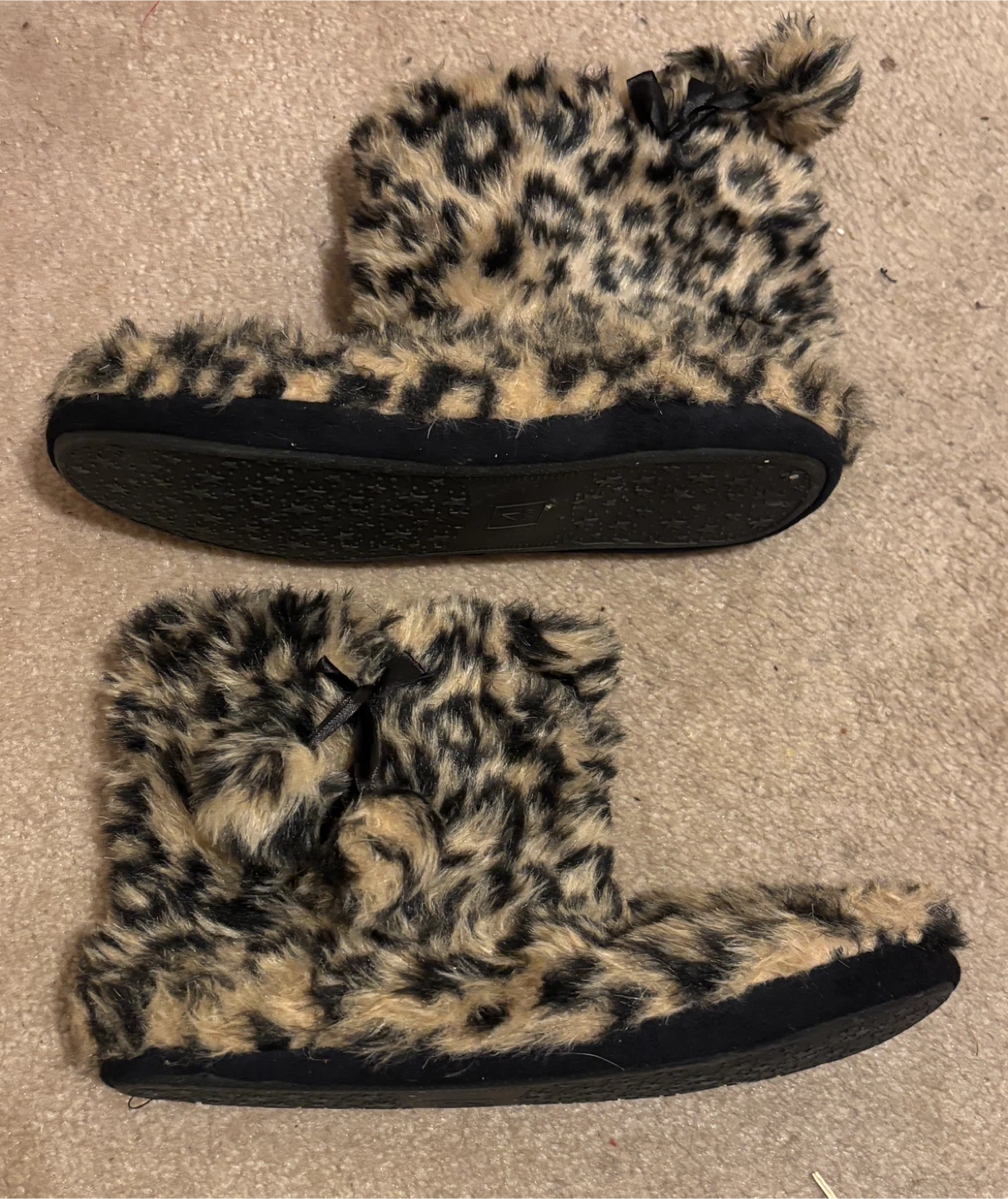 Leopard Print Slipper Boots (size 9/10)