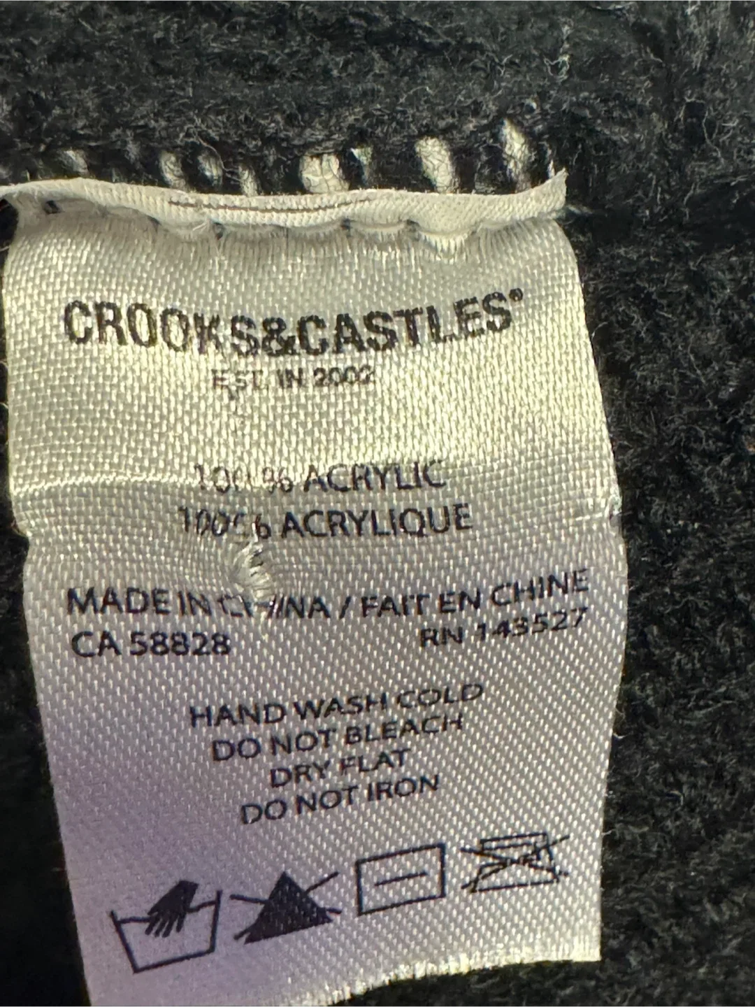 Authentic Crooks & Castles Black Beanie/Toque image indicator(2)
