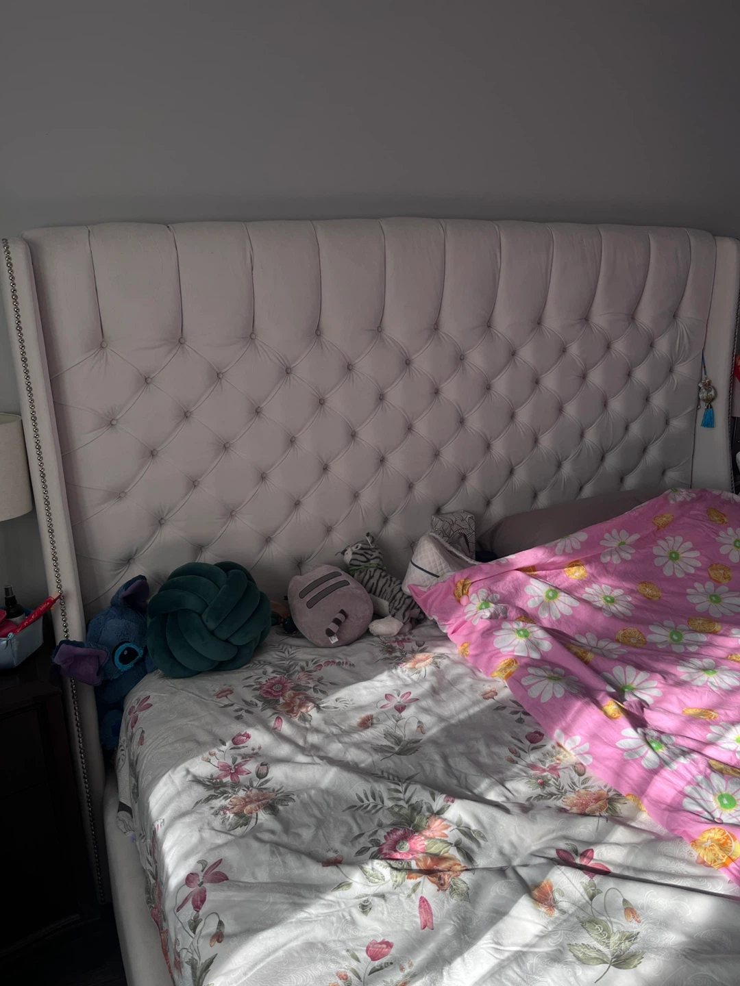 Upholstered king size bed frame