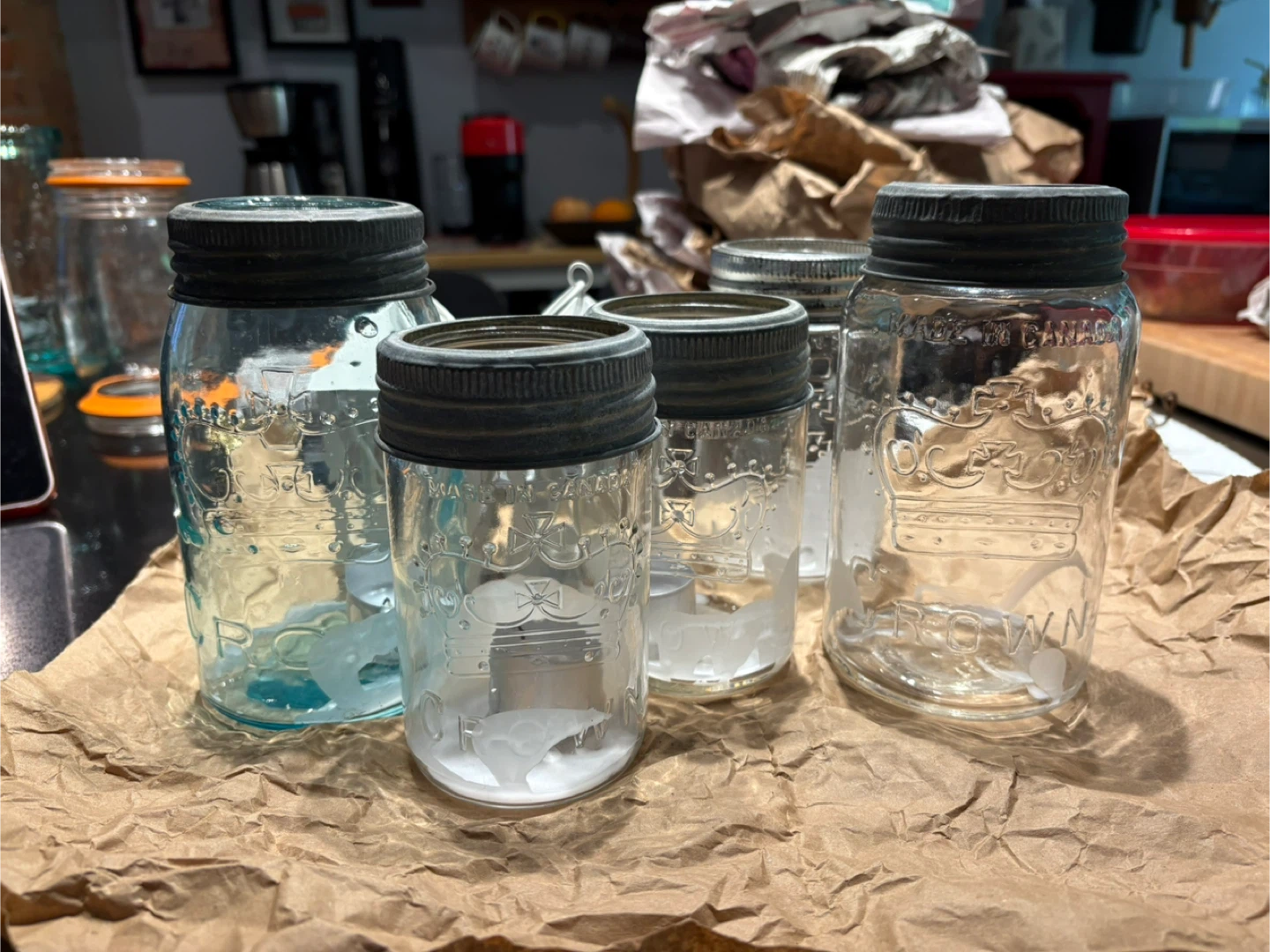 Crown Mason Jars - Set of 5