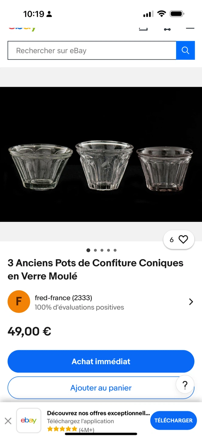 Vintage Confiture Coniques Jars - Set of 3 - photo 4