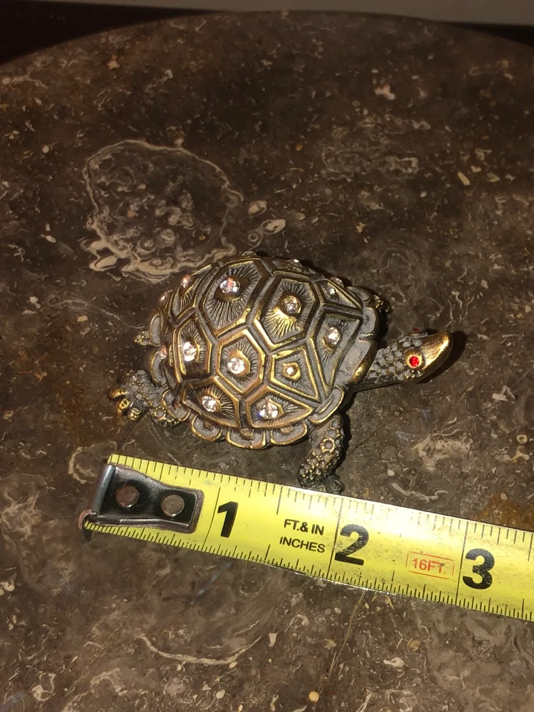 Turtle Trinket Box with Rhinestones image indicator(2)