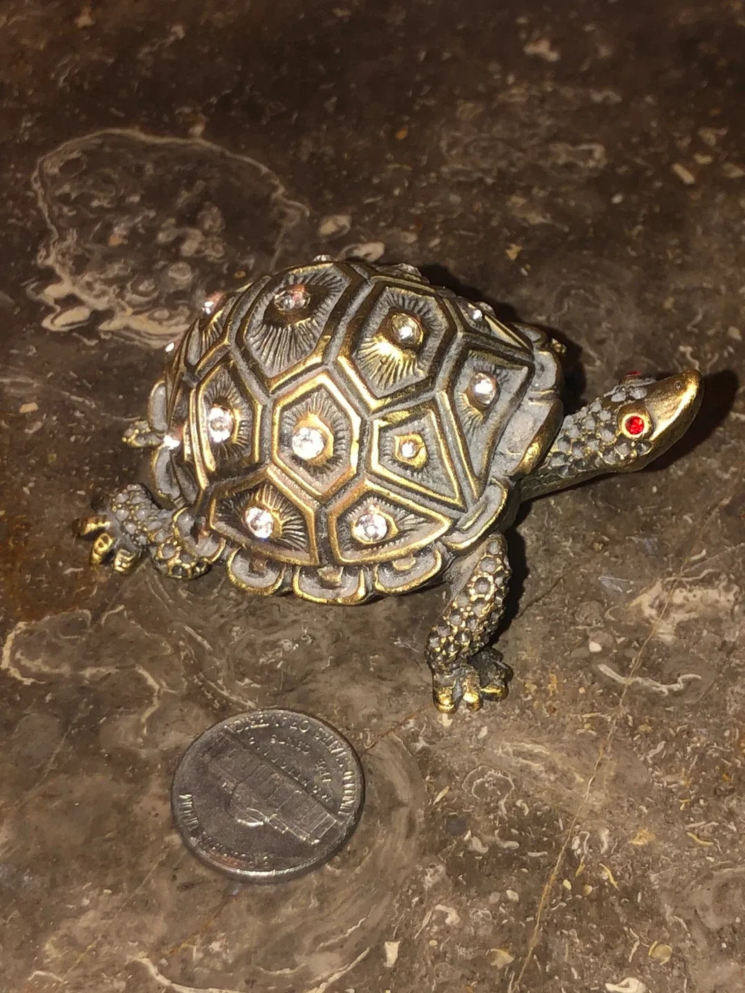 Turtle Trinket Box with Rhinestones image indicator(4)