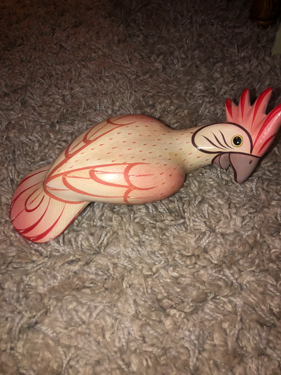 Hand Carved Wooden Bird Figurine - photo 4