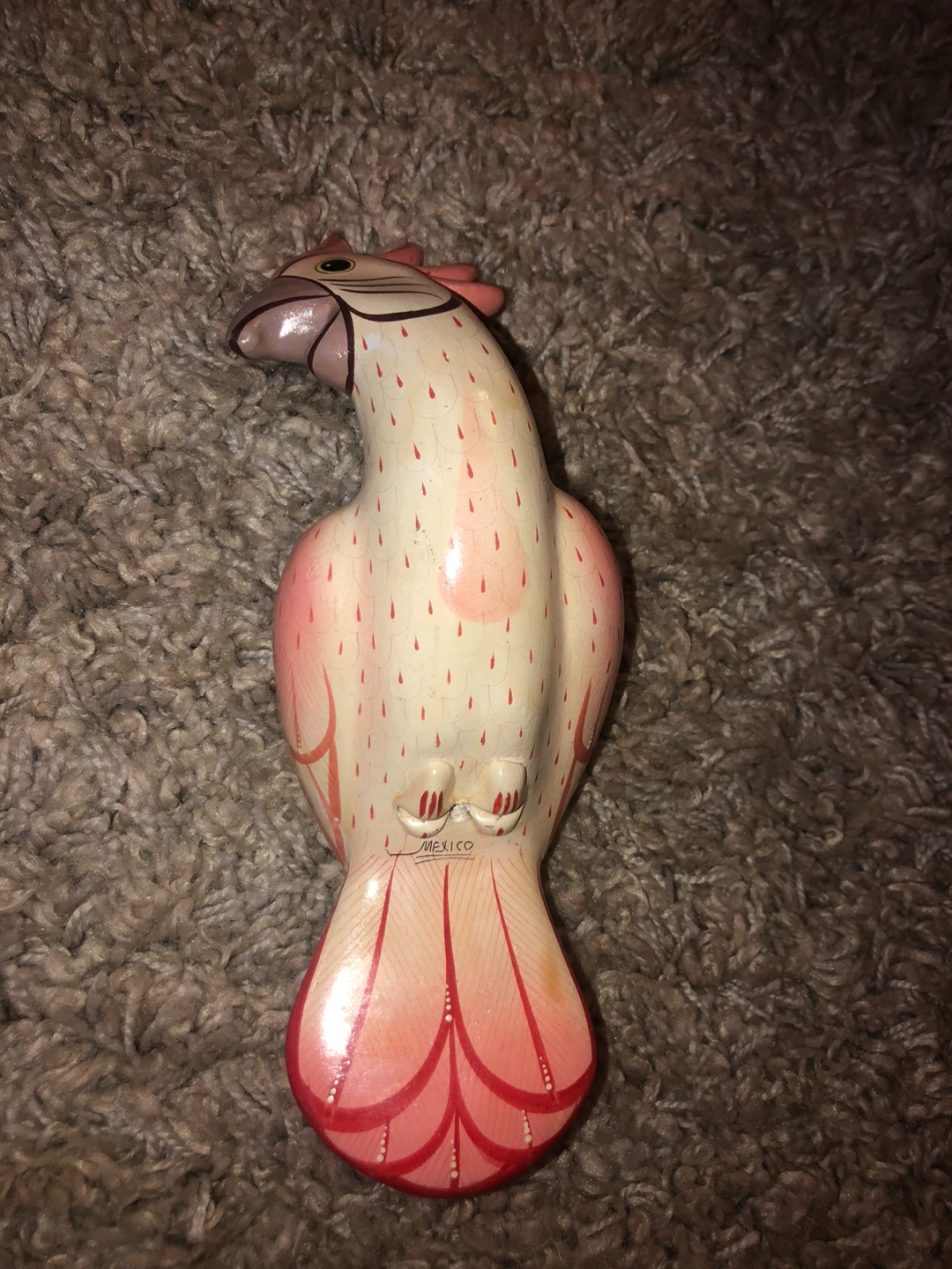 Hand Carved Wooden Bird Figurine - photo 2