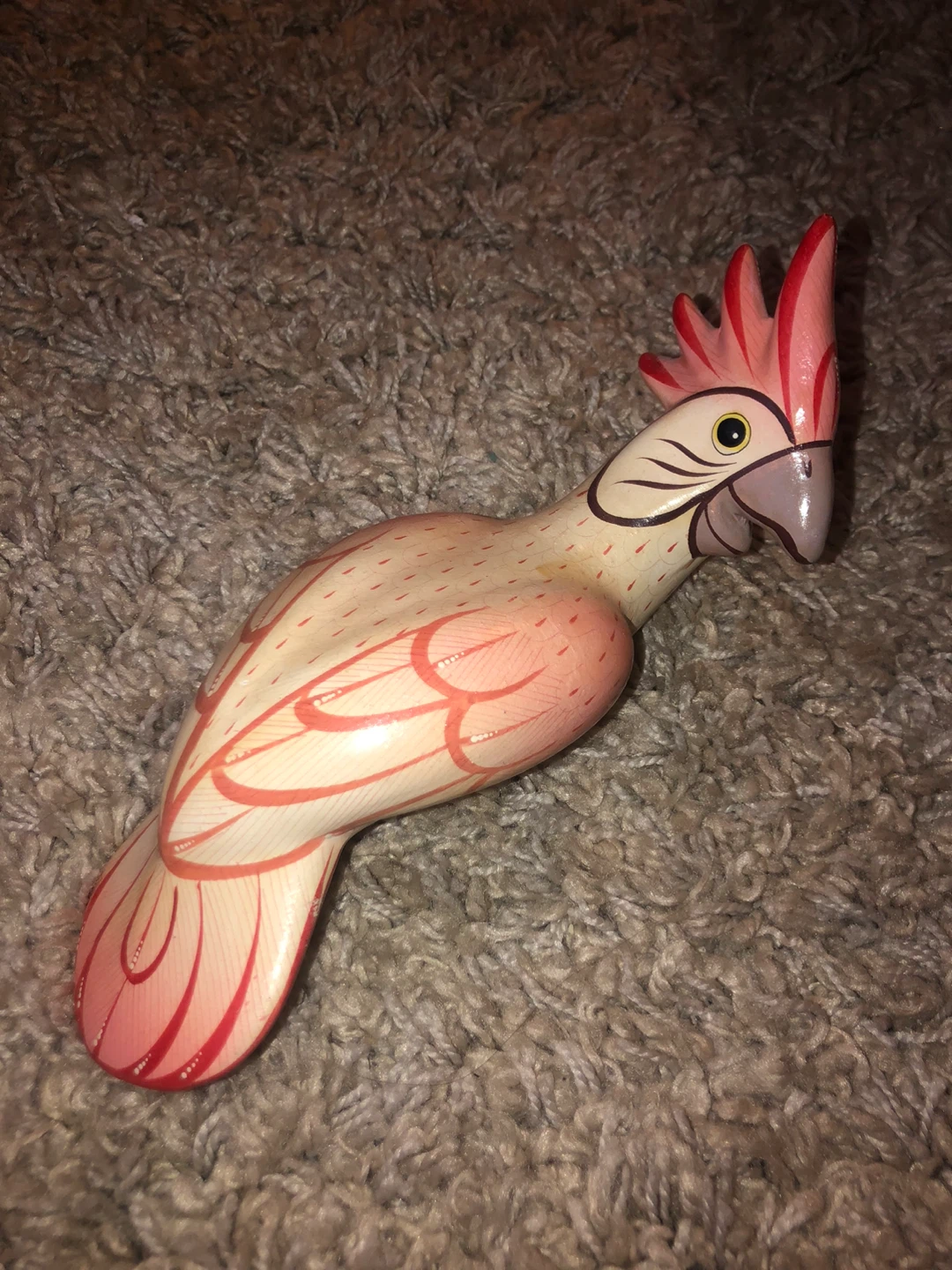 Hand Carved Wooden Bird Figurine