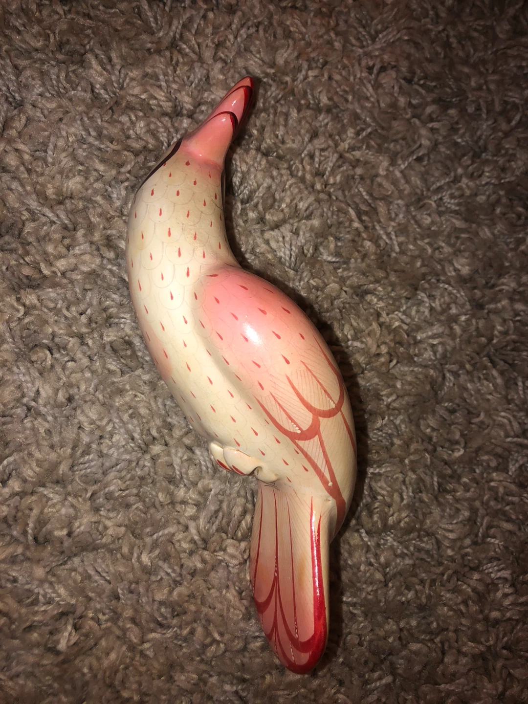 Hand Carved Wooden Bird Figurine - photo 3