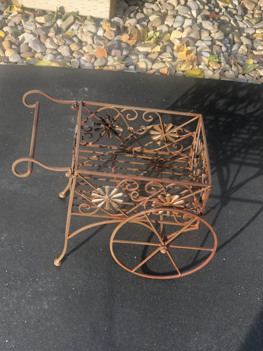 Vintage Rustic Metal Decorative Cart