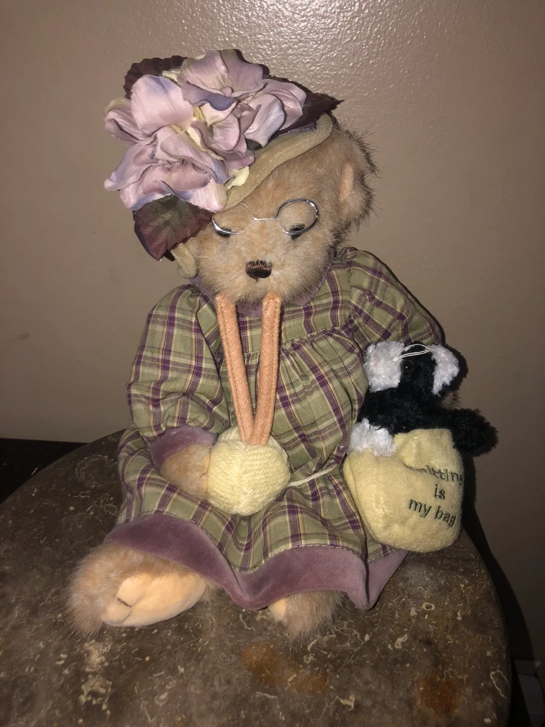 Bearington Bear MRS KNITTER PEARL CAT Limited Edition