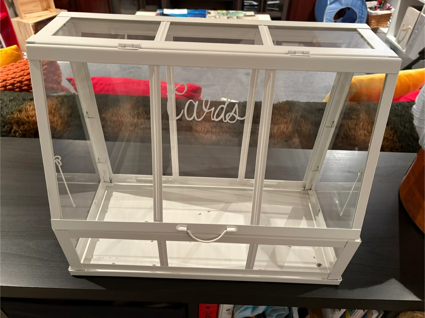 White Metal & Glass Card Box - Terrarium - photo 2