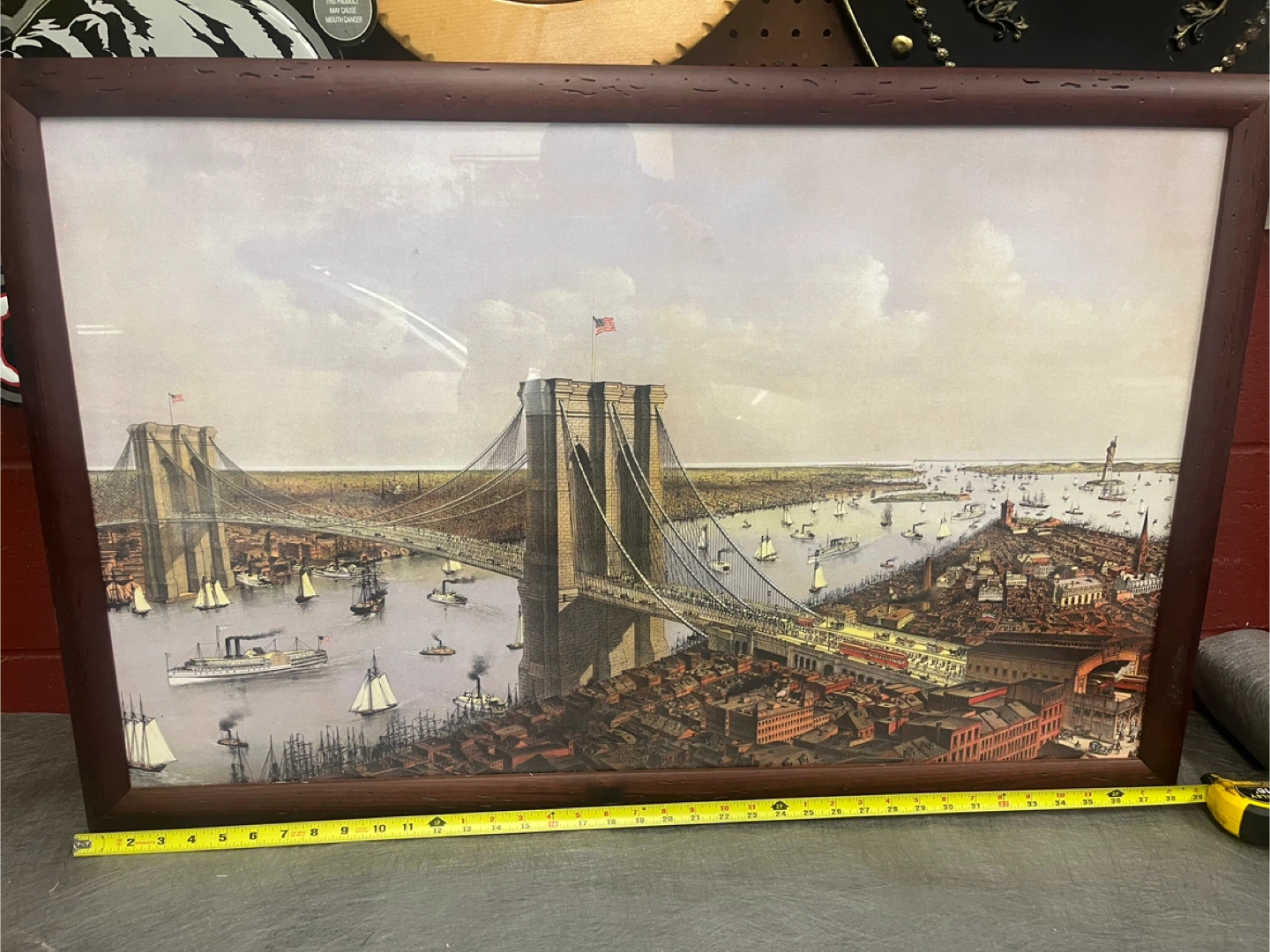 Framed Brooklyn Bridge Print 38 inch!