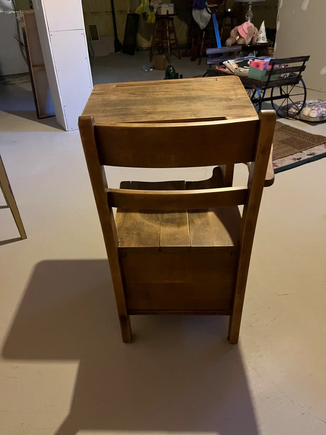 Vintage Wooden School Desk with Chair image indicator(4)