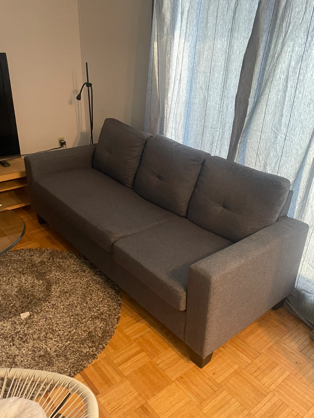 Grey sectional adjustable Sofa and Ottoman Set - photo 4