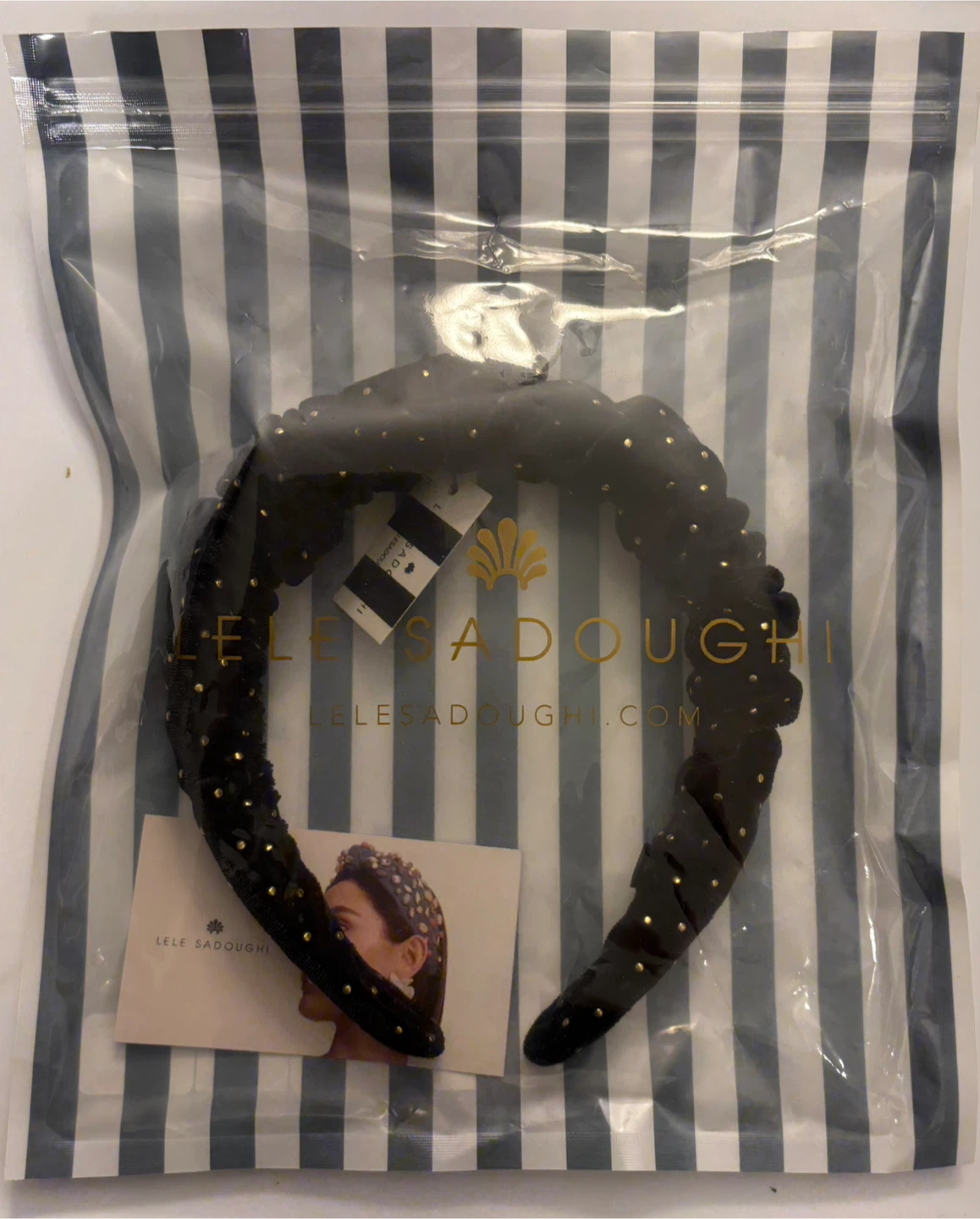 ✨✨Lele Sadoughi Jet Velvet Relly Headband - photo 2
