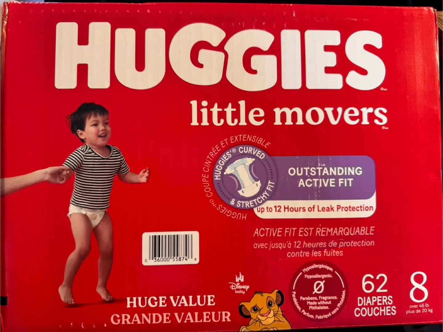 Huggies Little Movers Diapers, Size 8, 62 Count image indicator(2)