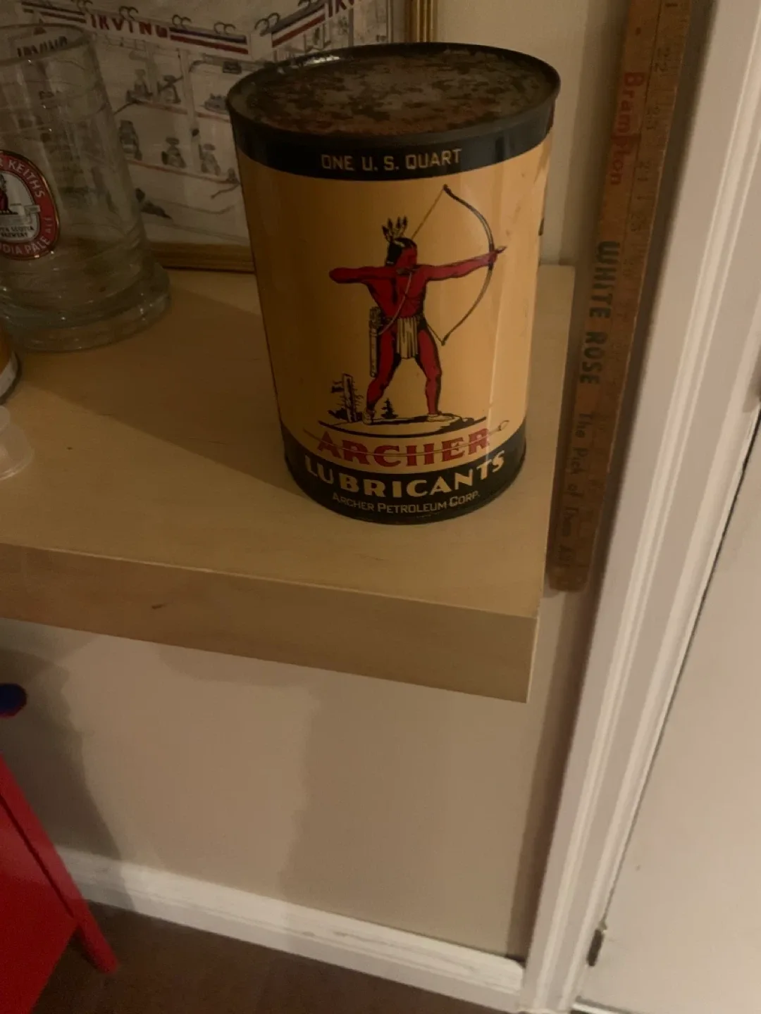 Vintage Archer Lubricants One U.S. Quart Oil Can image indicator(2)