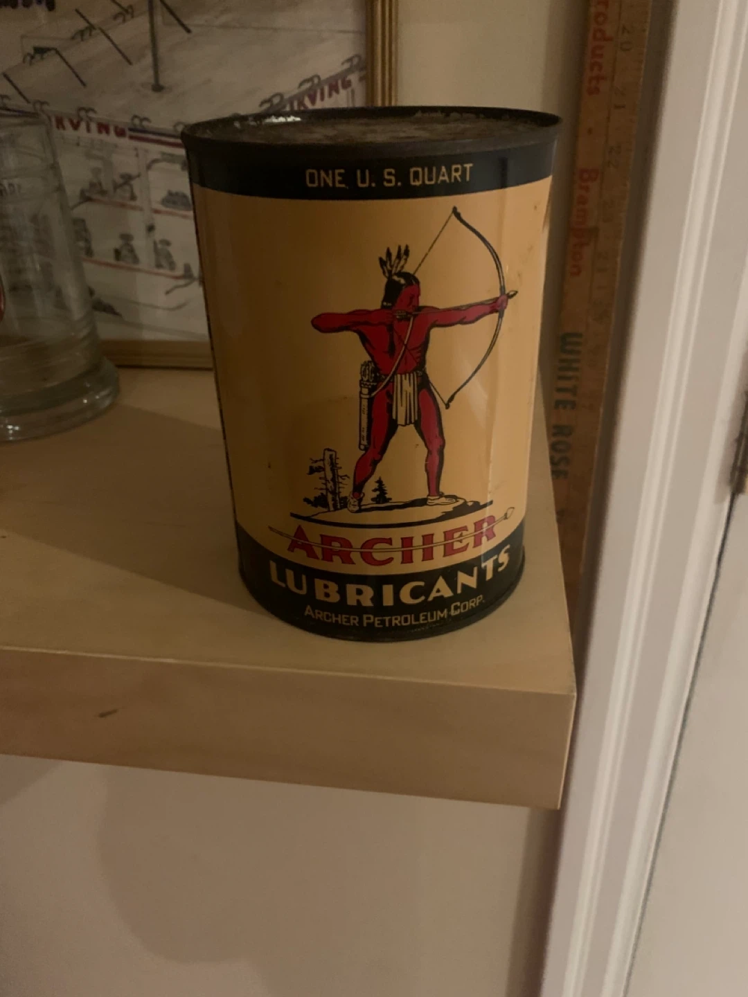 Vintage Archer Lubricants One U.S. Quart Oil Can