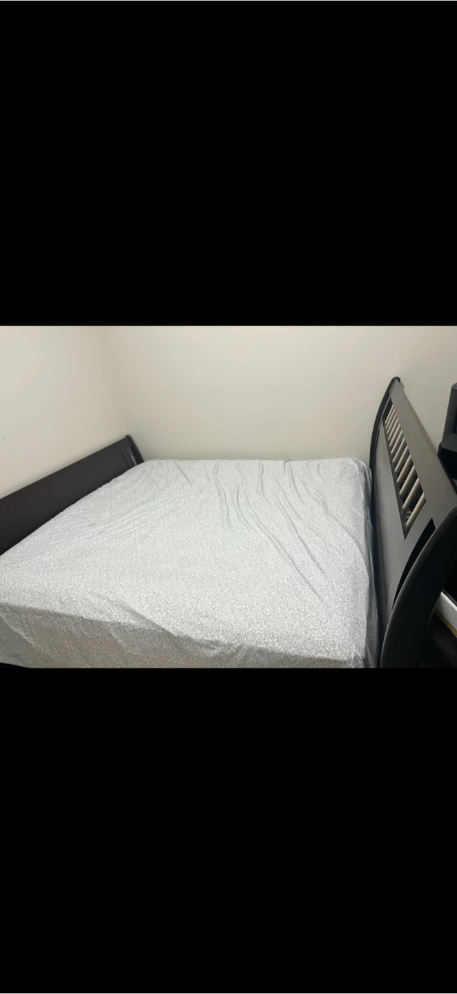 King Mattress and wooden bedframe and spring box - photo 2