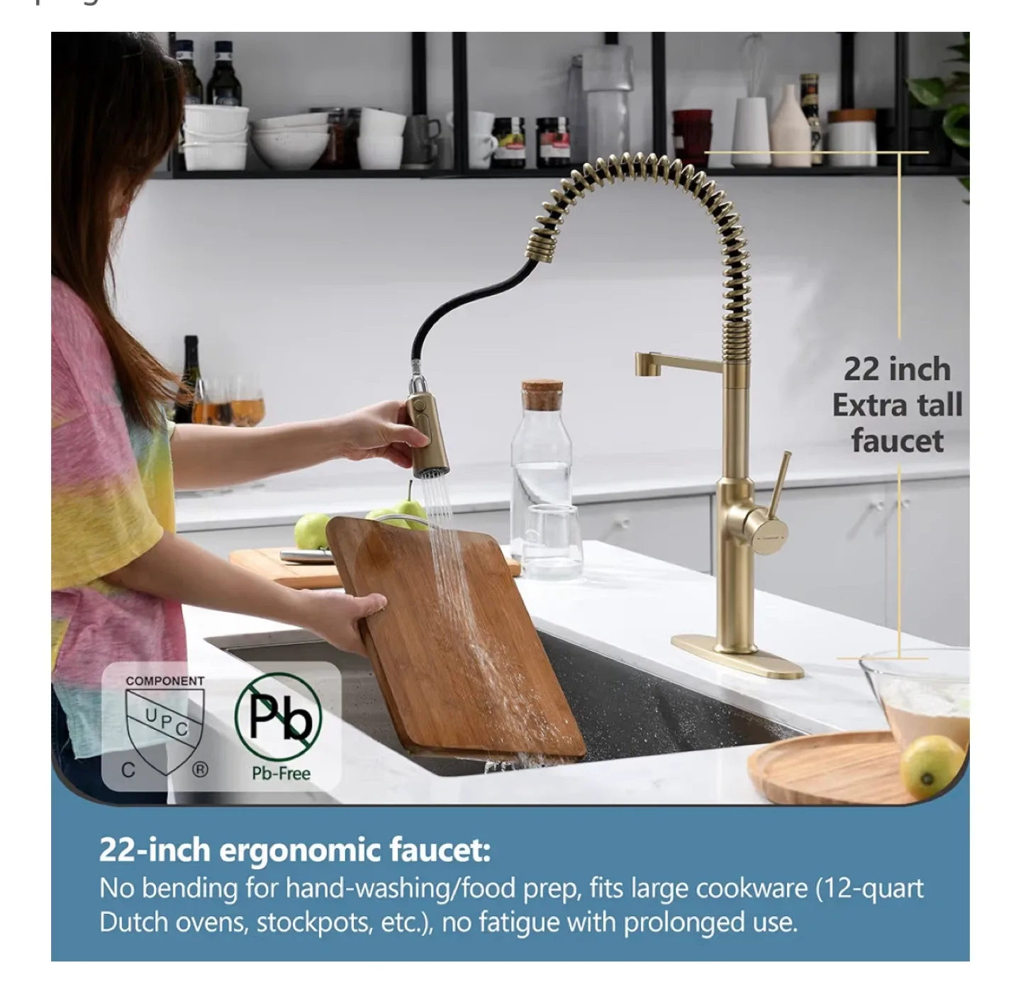 Lavatory Kitchen Faucet - Brushed Gold - New in Box! thumbnail