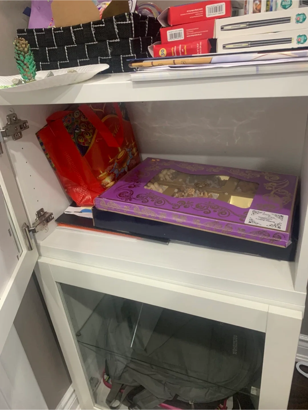 White Glass Door Cabinet-Ikea image indicator(6)