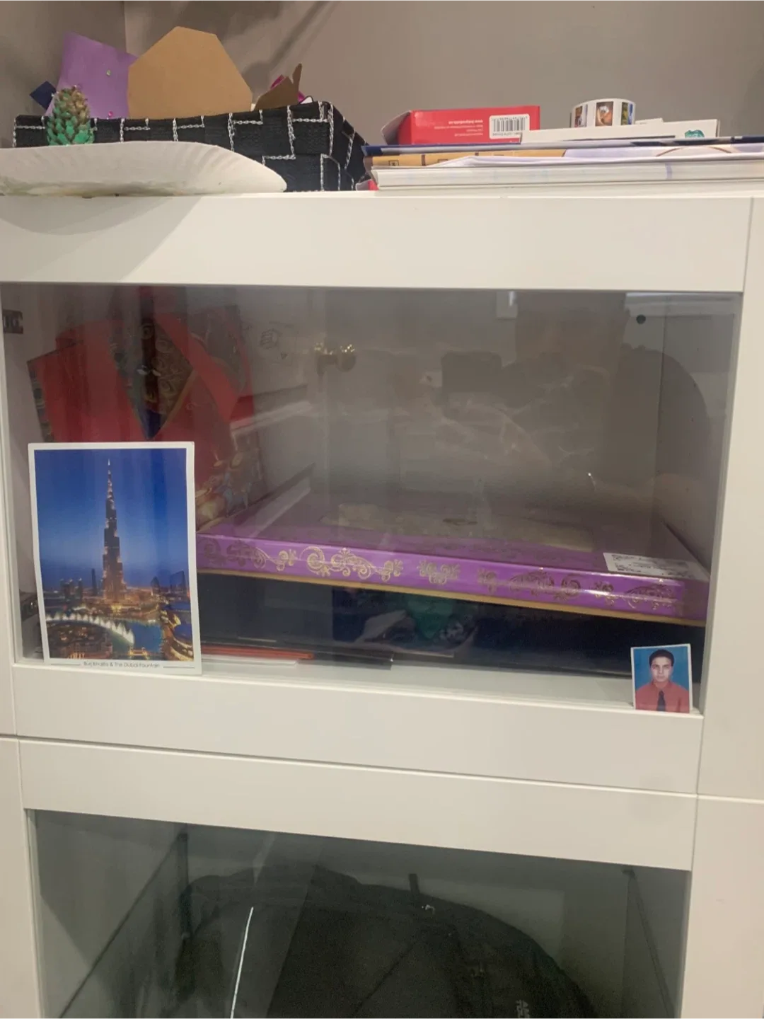 White Glass Door Cabinet-Ikea image indicator(4)