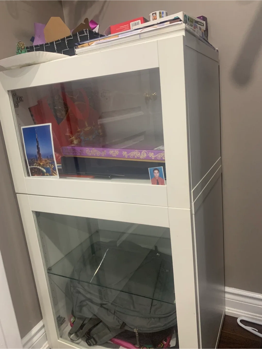 White Glass Door Cabinet-Ikea image indicator(2)