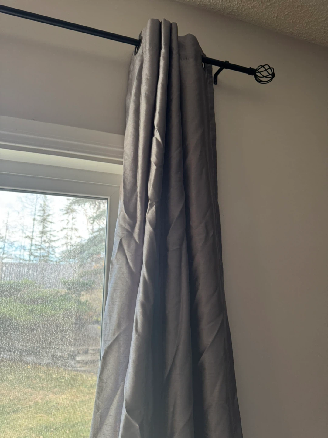 2 panels Grey sheer curtains - photo 2