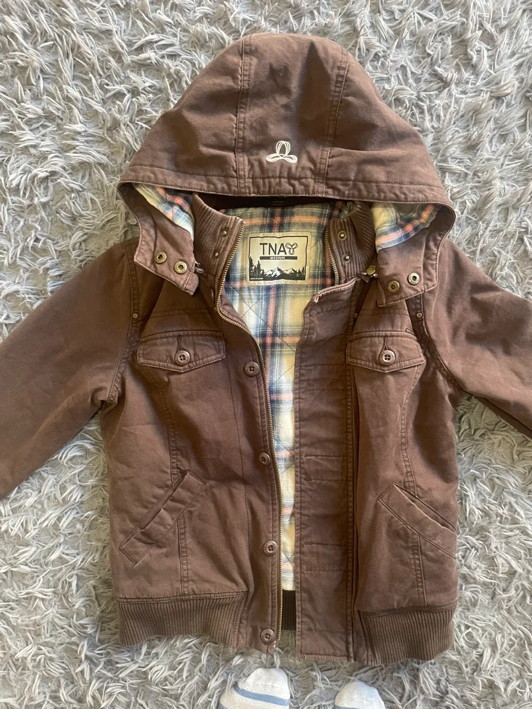 TNA Brown Hooded Bomber Jacket image indicator(7)