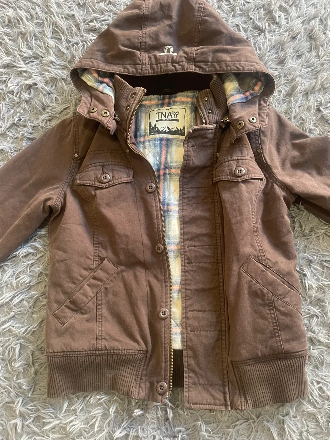 TNA Brown Hooded Bomber Jacket image indicator(9)