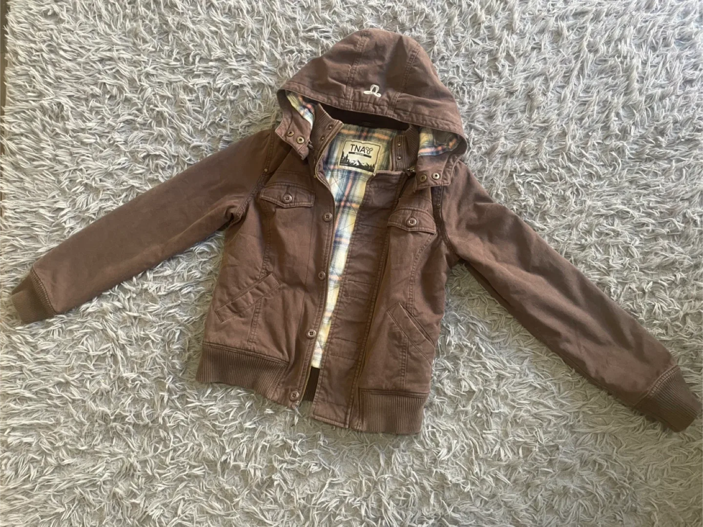 TNA Brown Hooded Bomber Jacket image indicator(10)