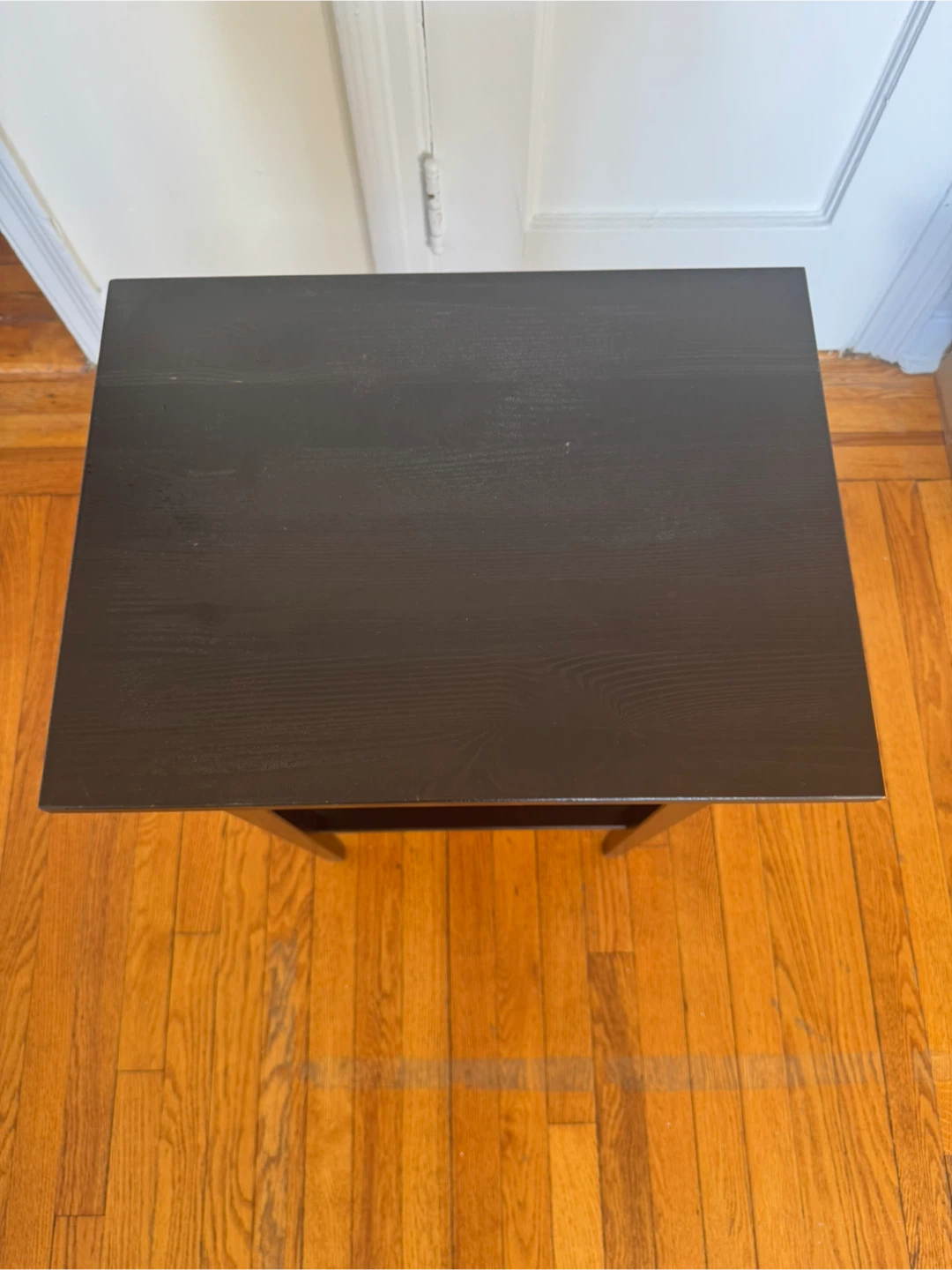 Black Wood Nightstand with Drawer - photo 2