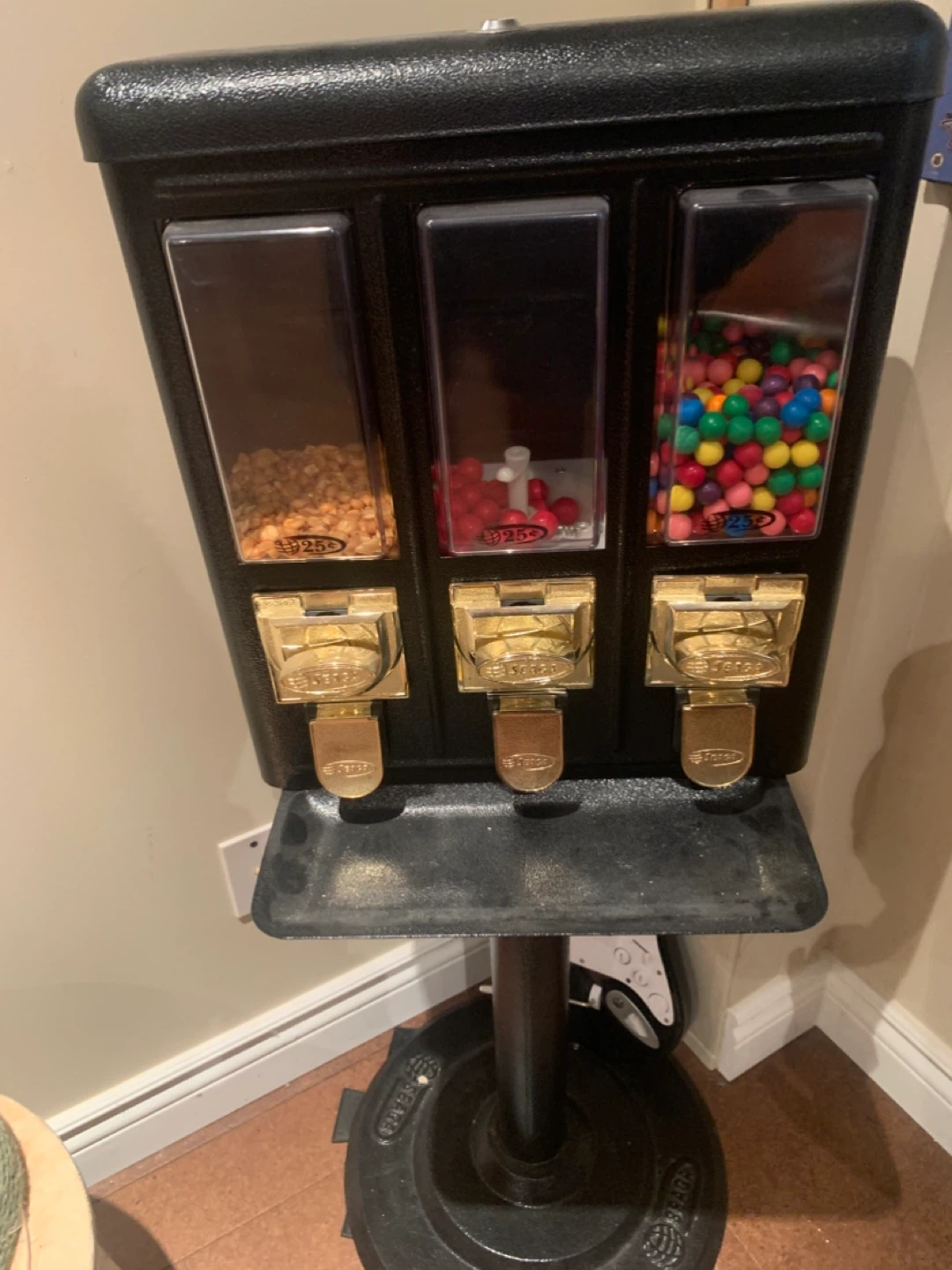 Vintage Triple Gumball Machine