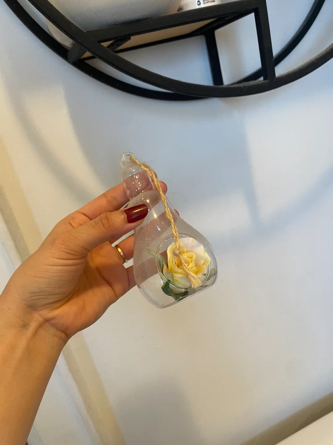 Hanging Glass Vase with Flower thumbnail