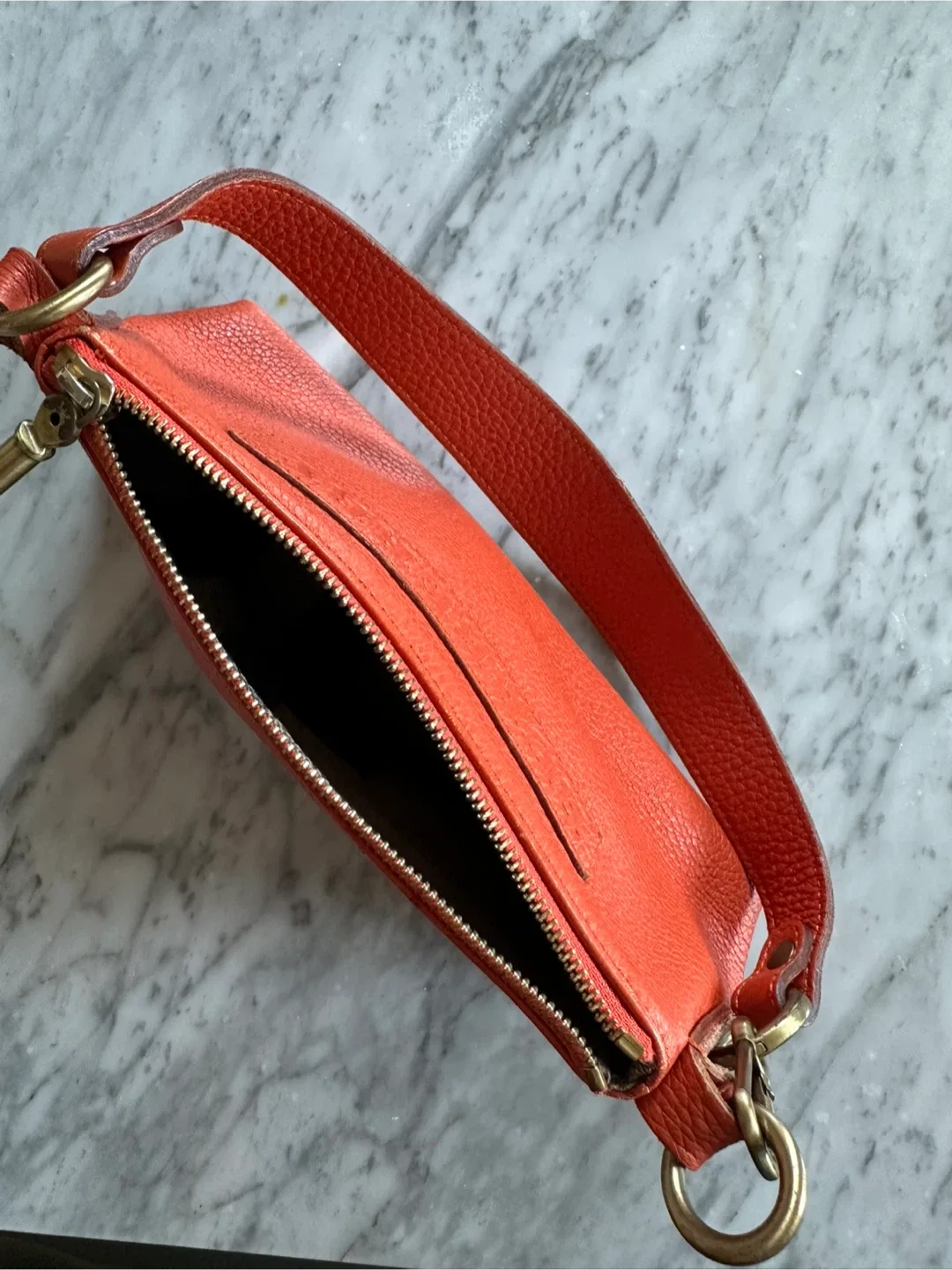 Burberry London Orange Leather Shoulder Bag image indicator(4)