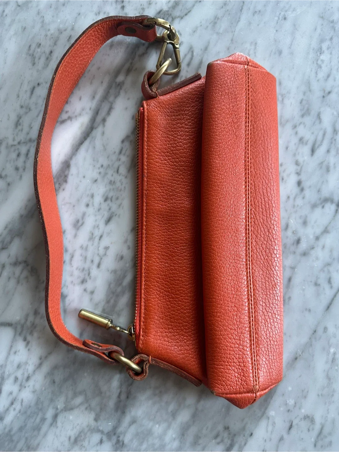 Burberry London Orange Leather Shoulder Bag image indicator(7)