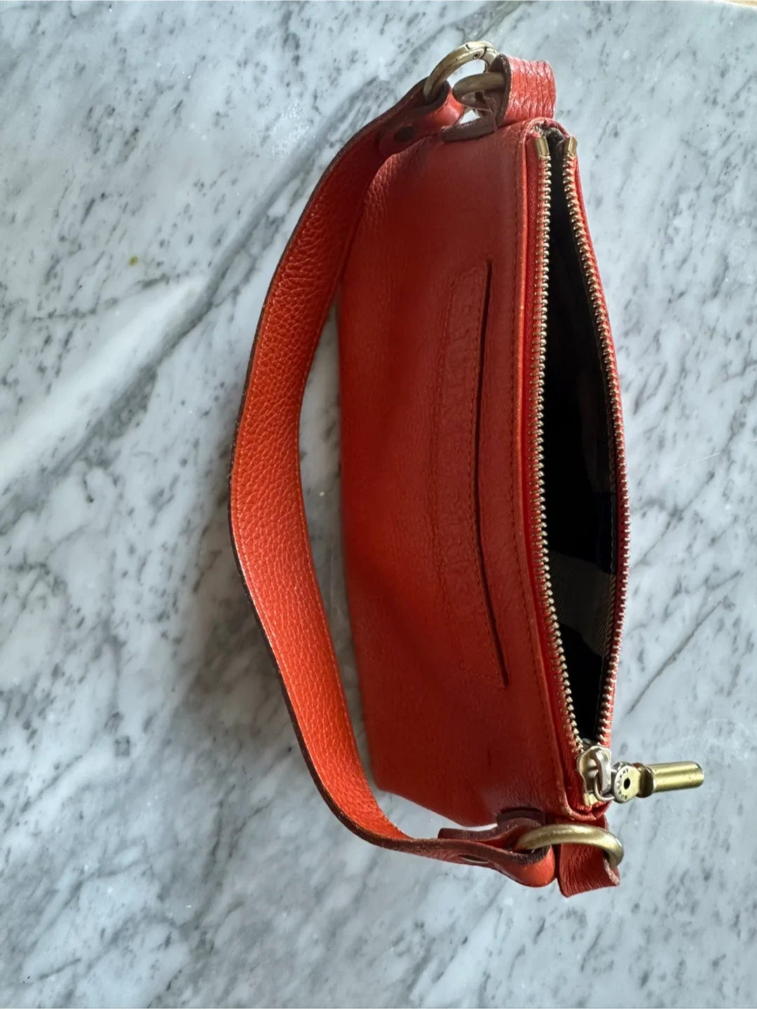Burberry London Orange Leather Shoulder Bag image indicator(6)