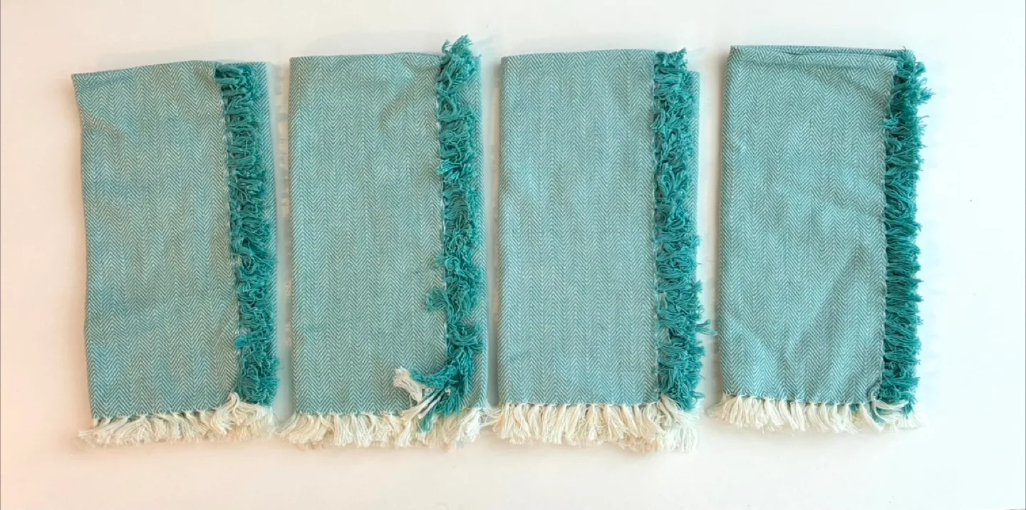 NEW set of 4 blue cloth napkins thumbnail
