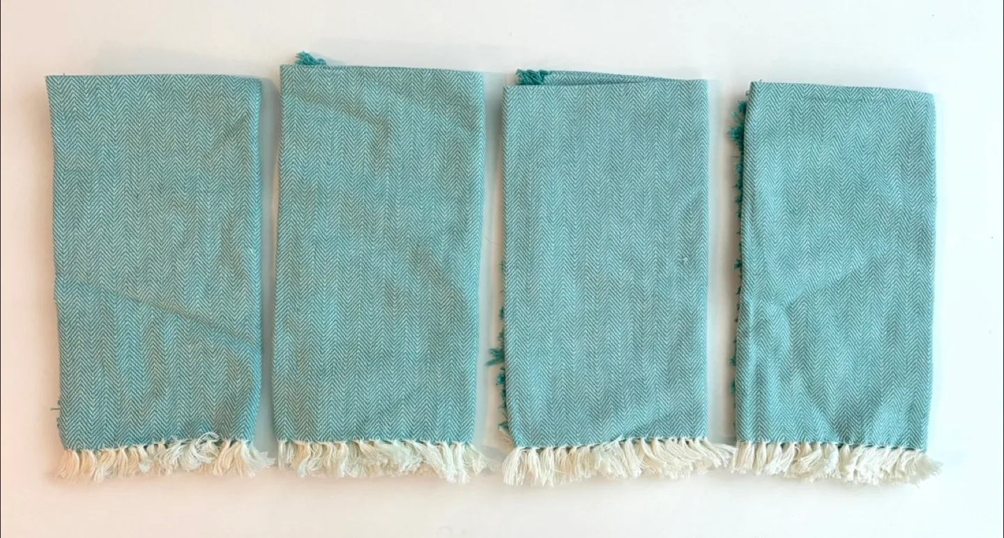 NEW set of 4 blue cloth napkins image indicator(2)