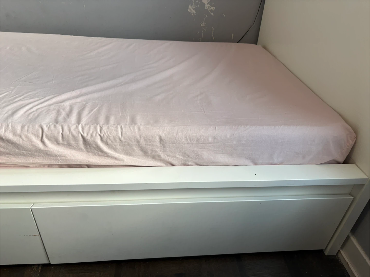 White twin bed with two drawers for storage - photo 5