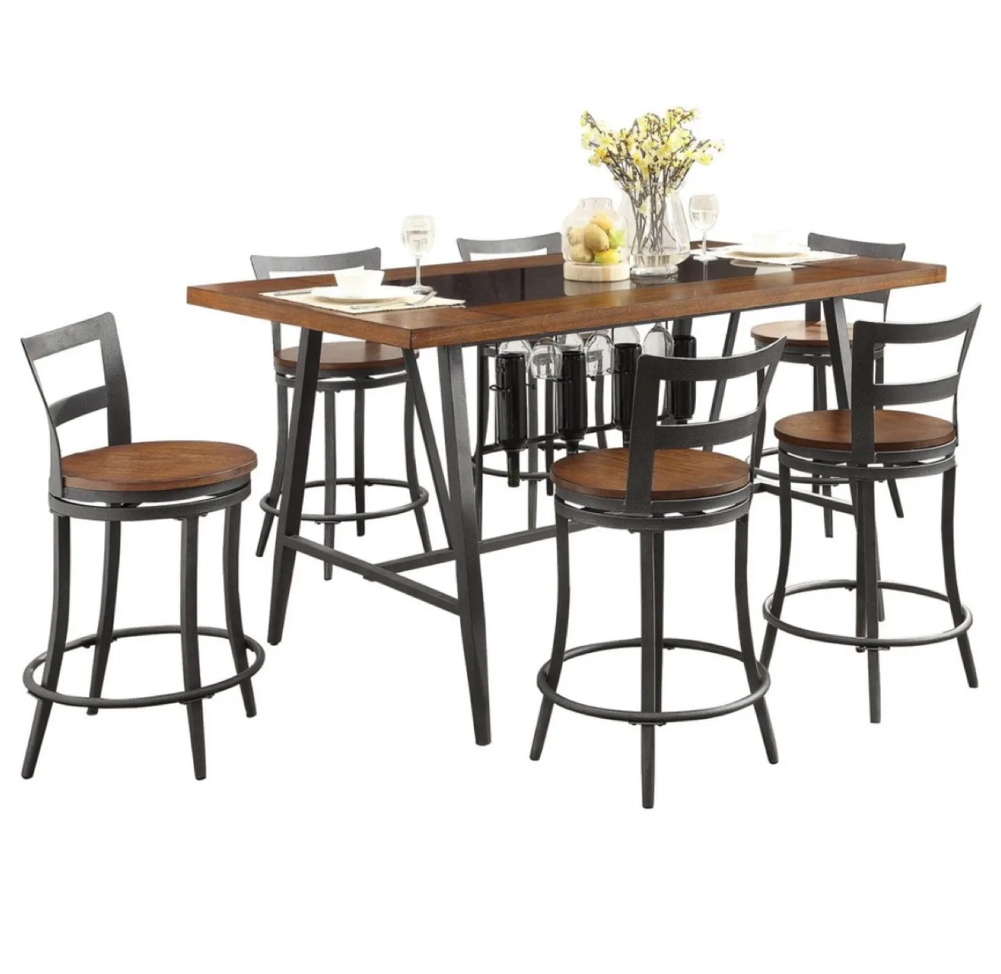 Dining Table with 6 Bar Stools image indicator(6)