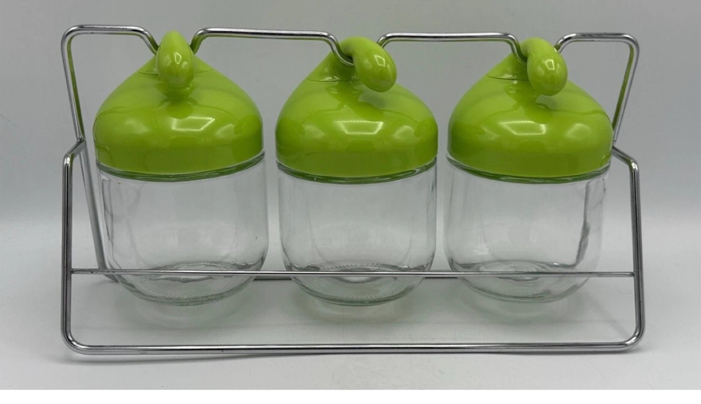 Green Lidded Spice Jar Set - photo 2