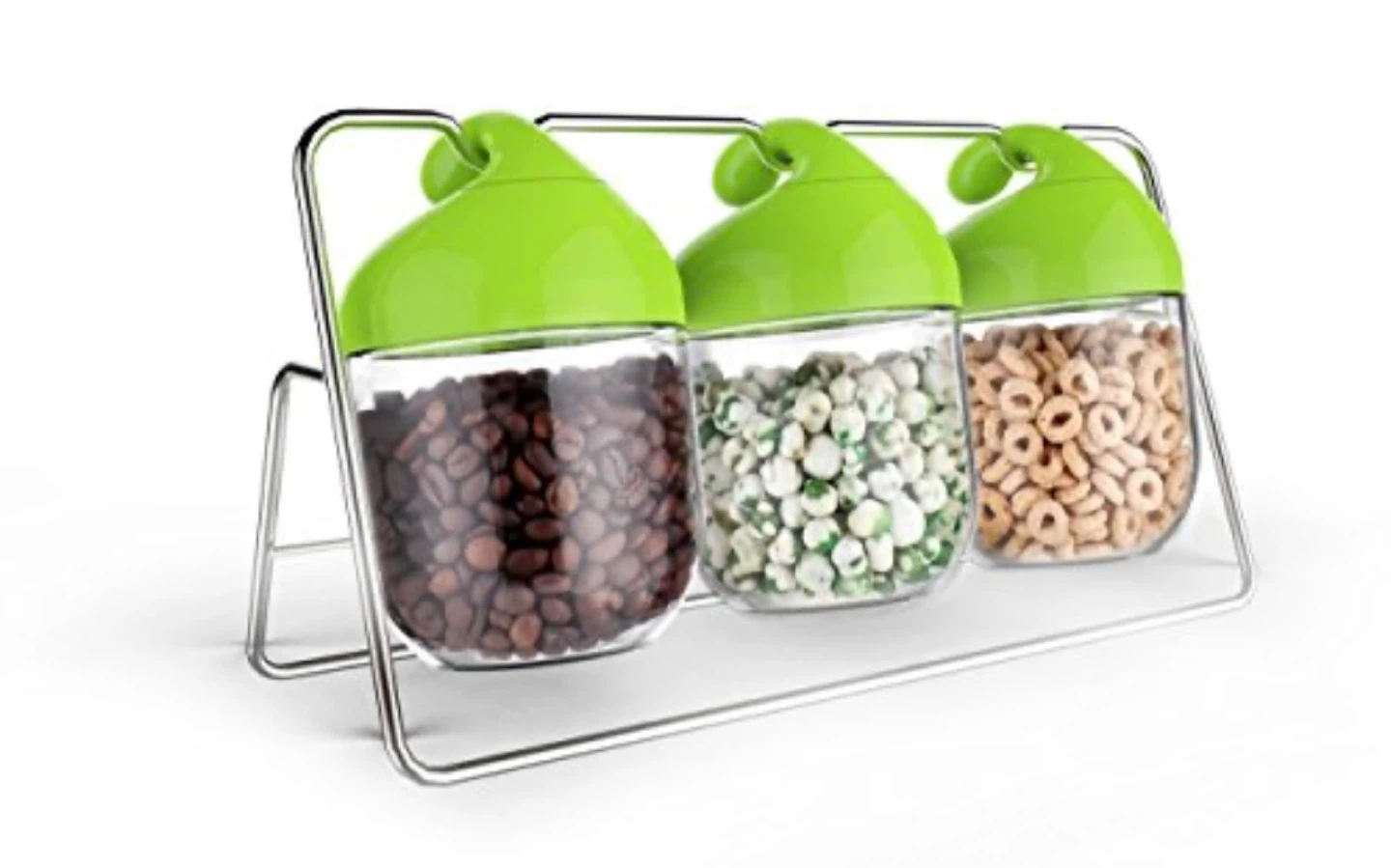 Green Lidded Spice Jar Set