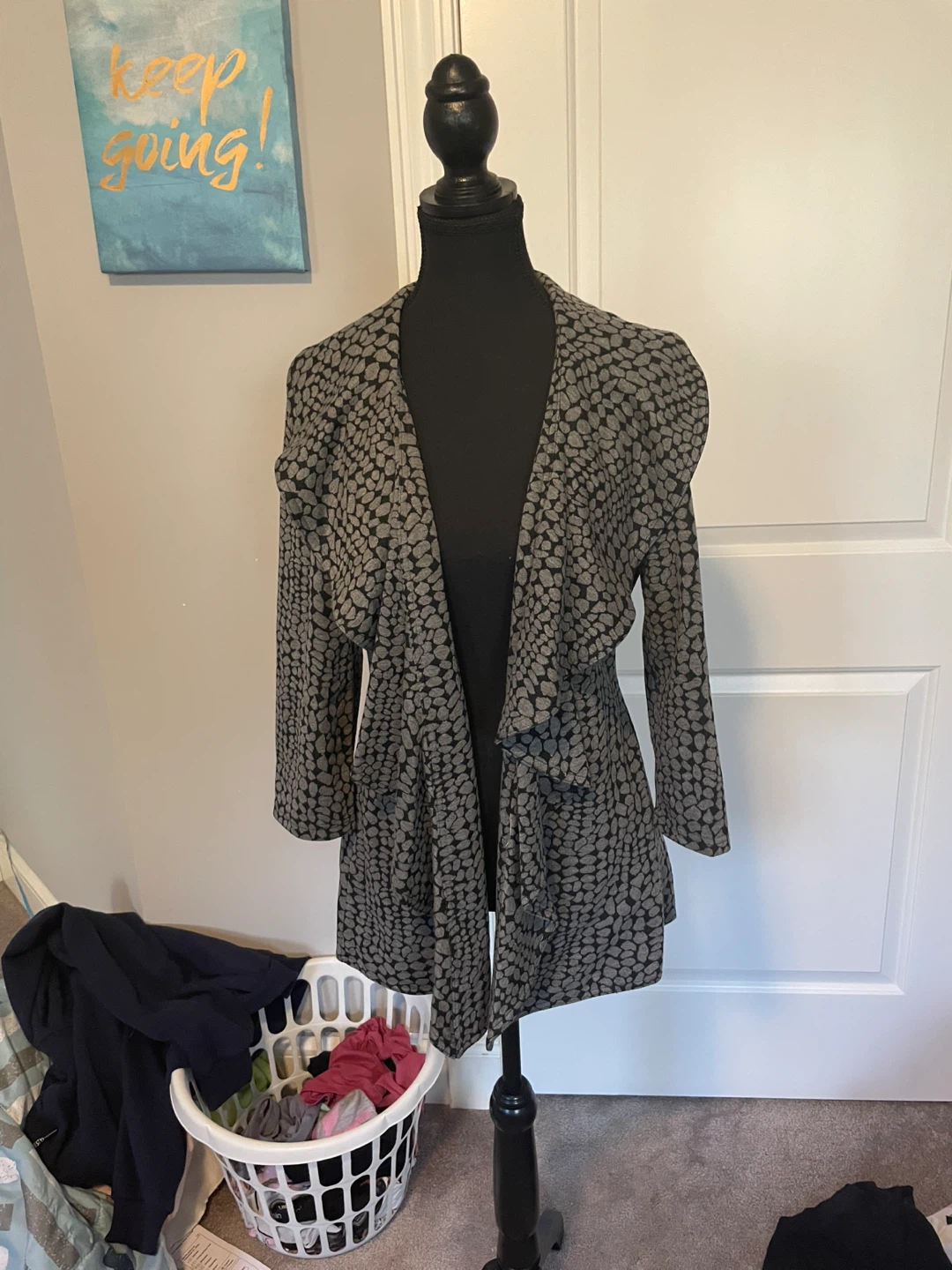 Calvin Klein Grey Patterned Cardigan - Size 2 - photo 4