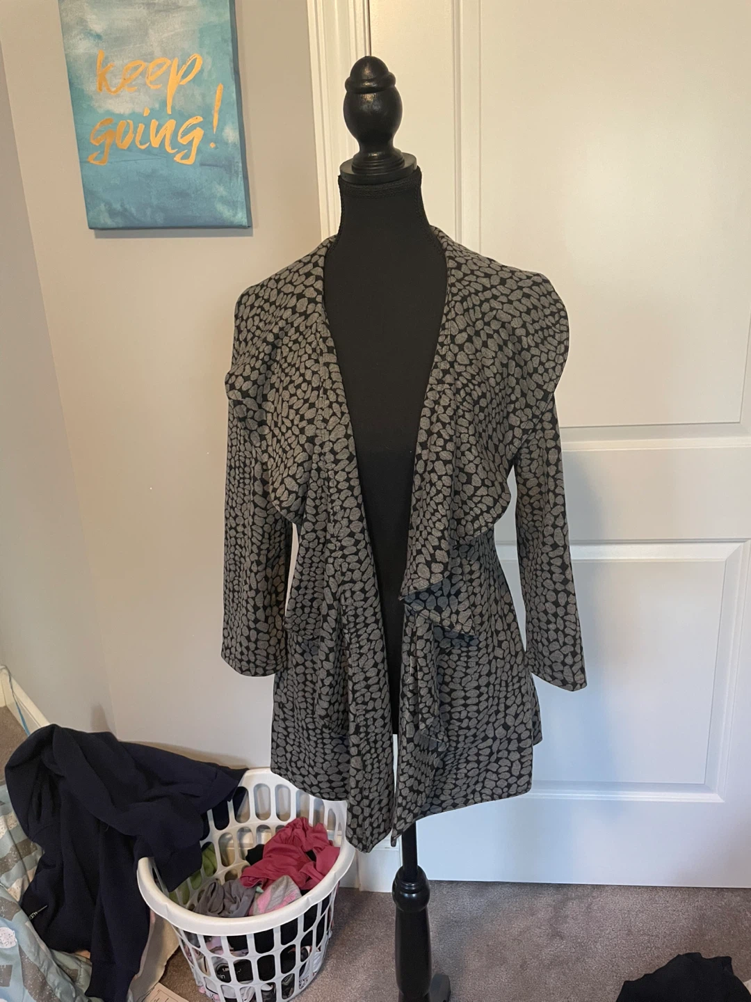 Calvin Klein Grey Patterned Cardigan - Size 2 - photo 2