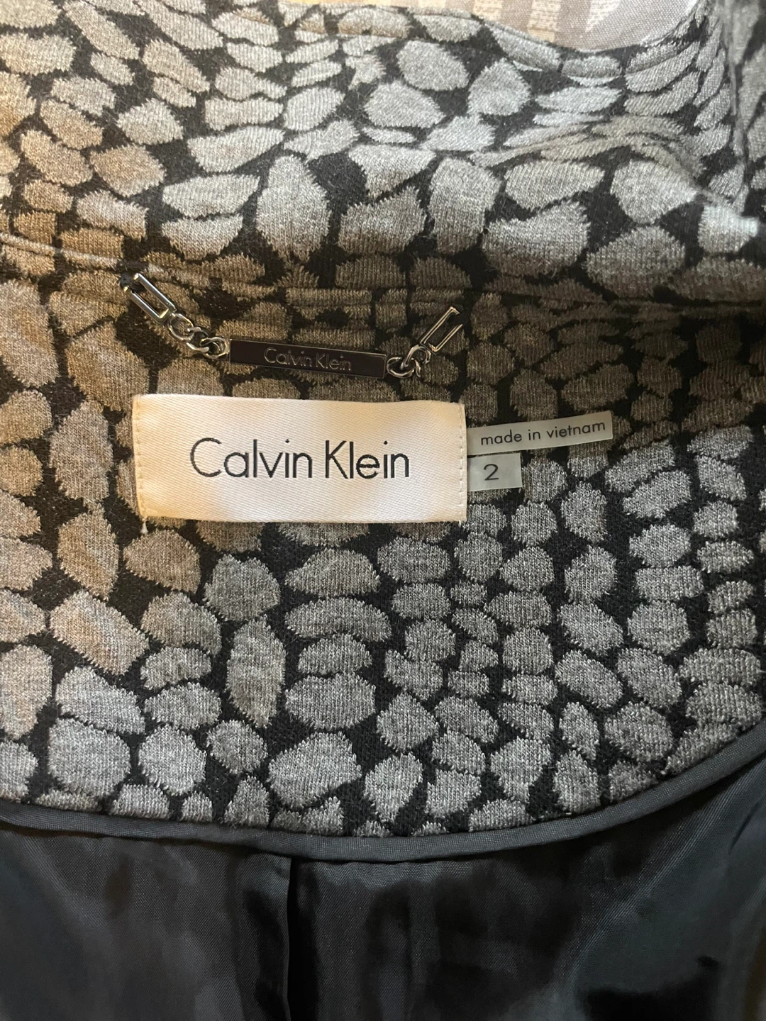 Calvin Klein Grey Patterned Cardigan - Size 2 - photo 5