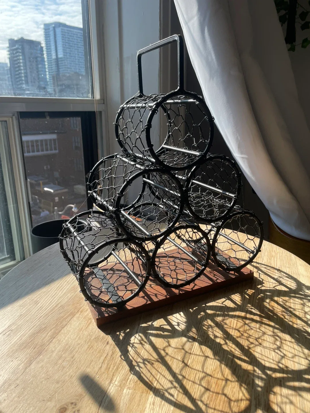 Metal Wine Rack - Holds 6 Bottles thumbnail