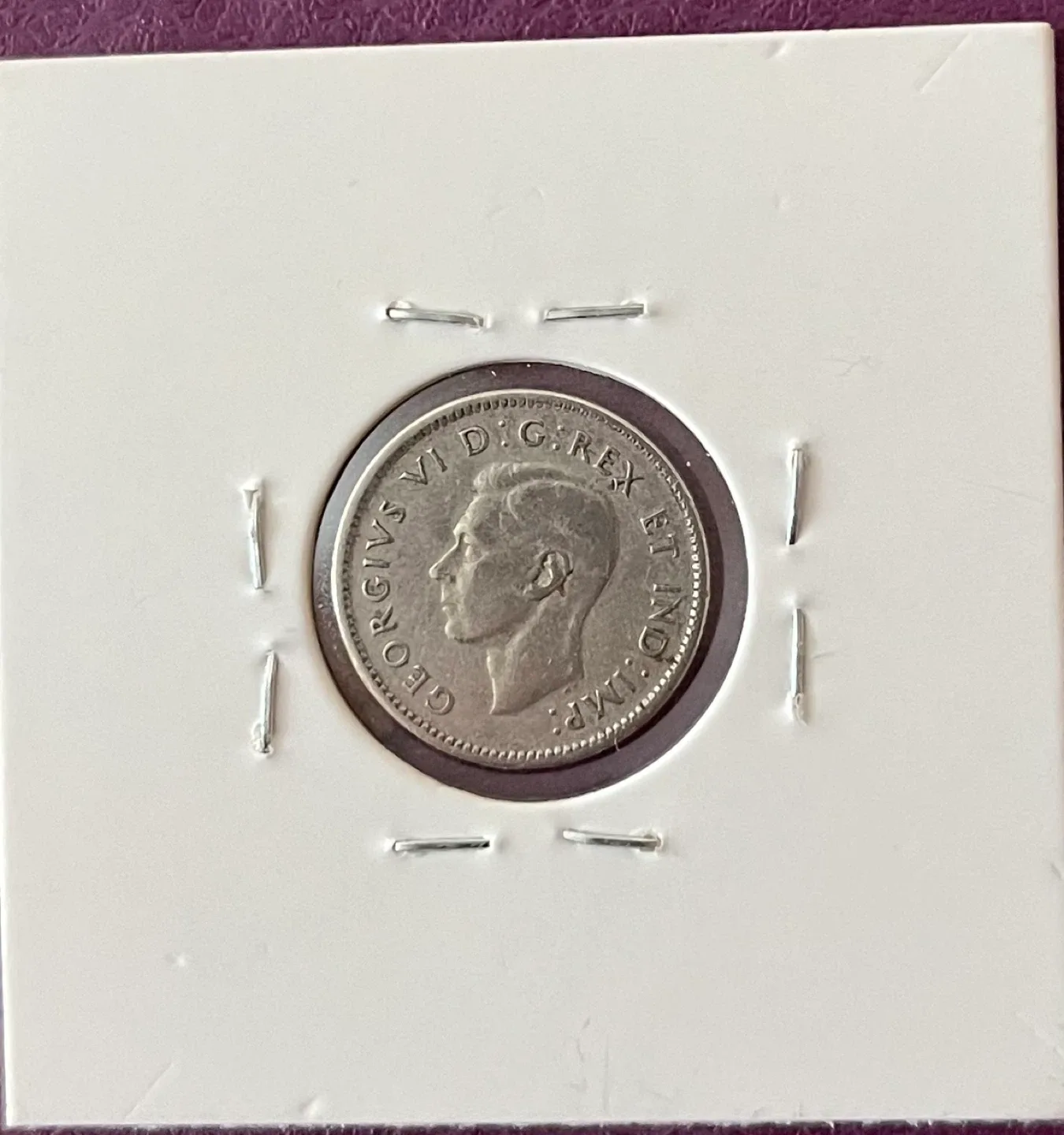 Vintage 1947 Canadian 10 Cent Coin image indicator(2)