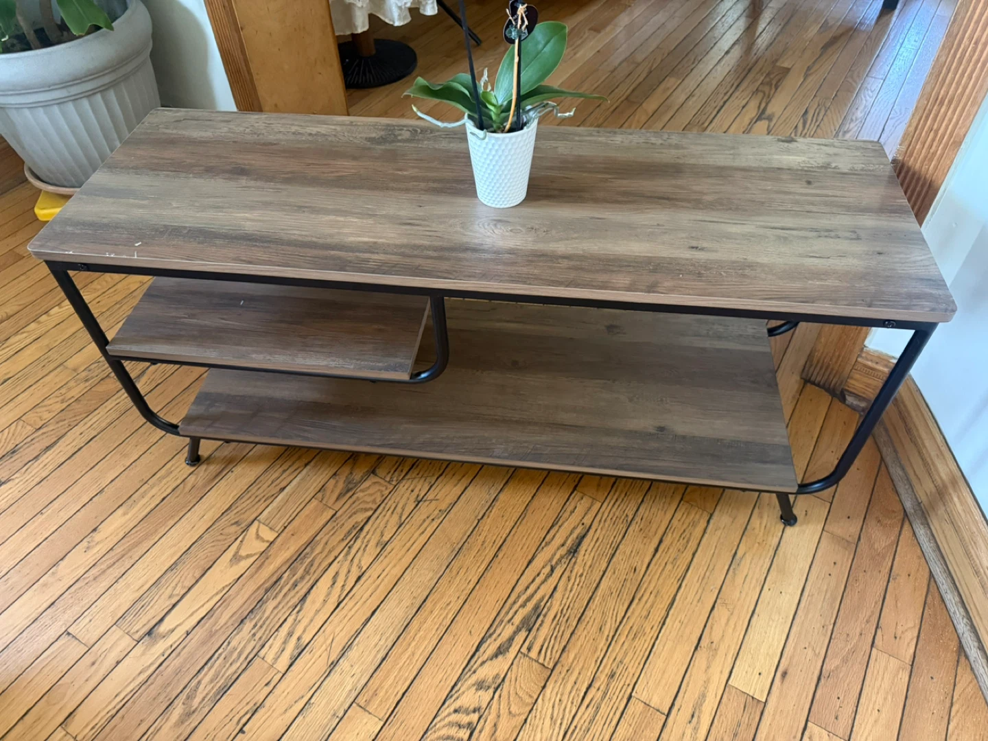 Industrial Wood & Metal TV Stand / Console Table - photo 4